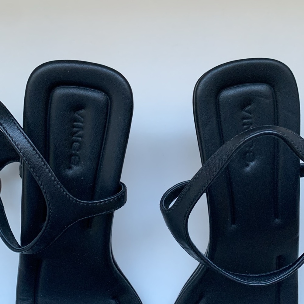 Vince Black Sandals Sleek Design Comfortable Fit - Picture 7 of 11